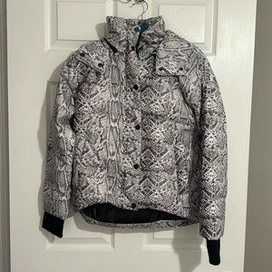 Animal print puffer coat